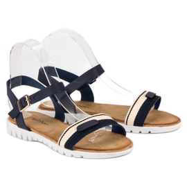 Top Shoes Sandalias casuales de mujer azul marino 6