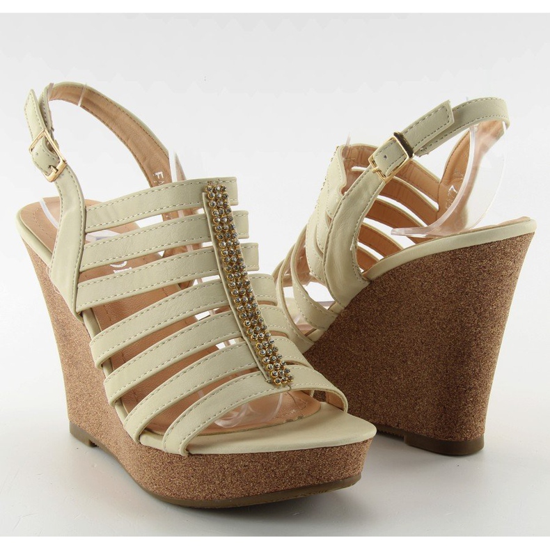 Sandalias con cuña FA77 Beige 2