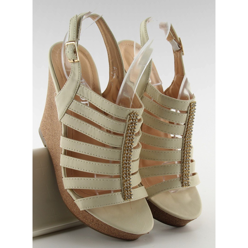 Sandalias con cuña FA77 Beige 1