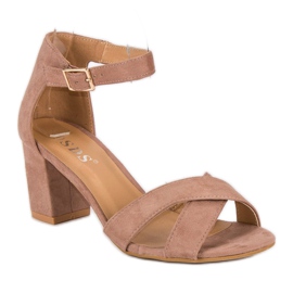SDS Sandalias de gamuza en un post rosado 2