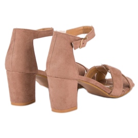 SDS Sandalias de gamuza en un post rosado 4