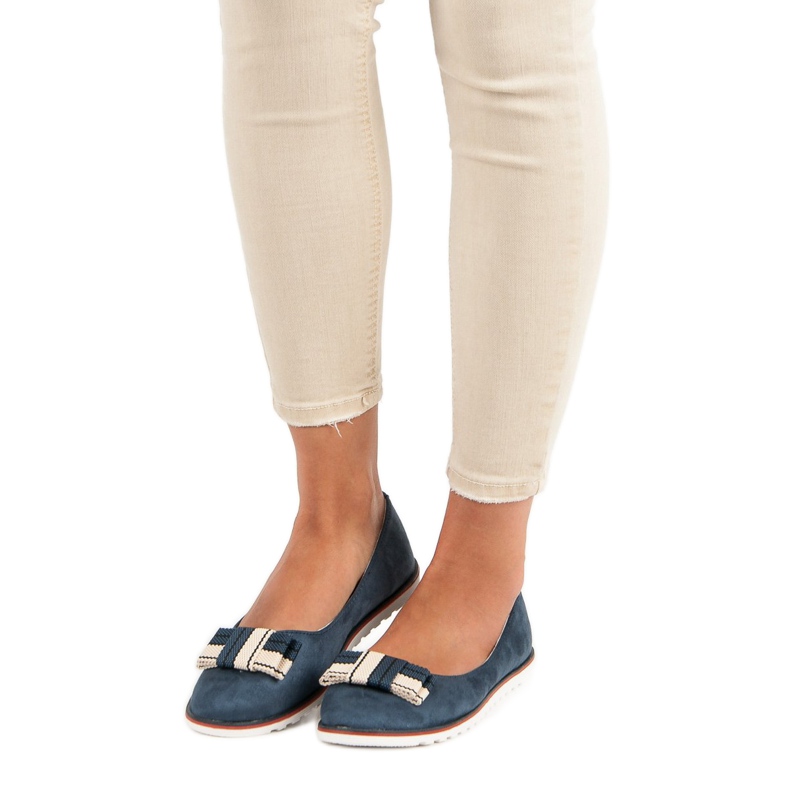 Bailarinas de ante marrón azul marino 1