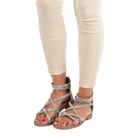 Bello Star Sandalias con cremallera gris 1