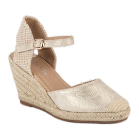 Nio Nio Alpargatas cuña marrón amarillo 2