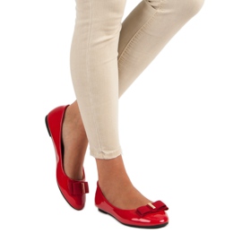 Diamantique Bailarinas lacadas con lazo rojo 1