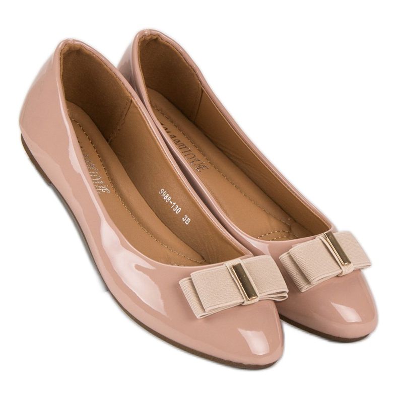 Bailarinas lacadas con lazo rosa 2
