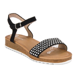 Ch. Creation Sandalias planas negras negro 2