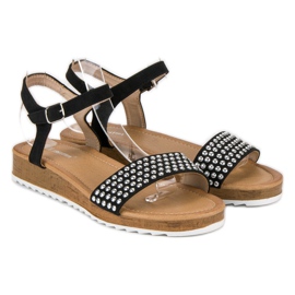 Ch. Creation Sandalias planas negras negro 4