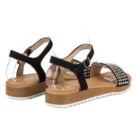Ch. Creation Sandalias planas negras negro 5