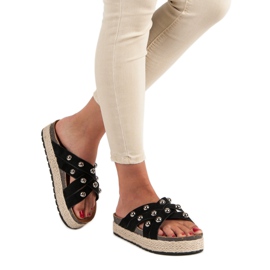 Sergio Todzi Zapatillas con pedrería negro 1