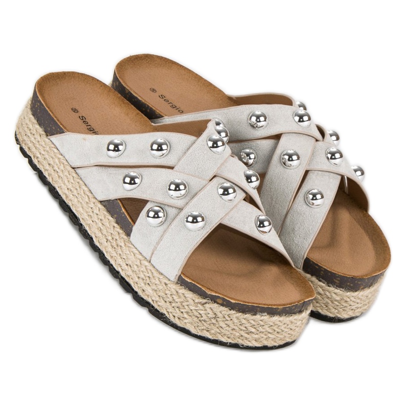 Sergio Todzi Zapatillas con pedrería gris 2