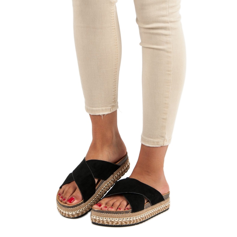 Bello Star Chanclas plataforma negro 1