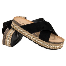Bello Star Chanclas plataforma negro 6