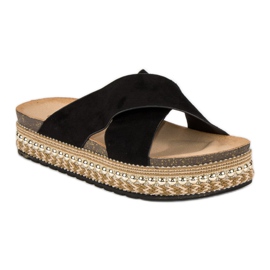 Bello Star Chanclas plataforma negro 4