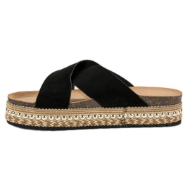 Bello Star Chanclas plataforma negro 5
