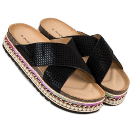 Sergio Todzi Chanclas estampado étnico negro 2