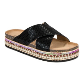 Sergio Todzi Chanclas estampado étnico negro 3
