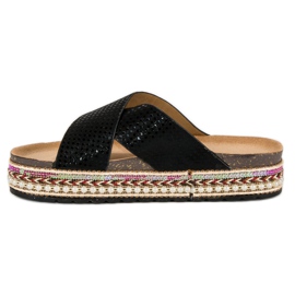 Sergio Todzi Chanclas estampado étnico negro 4