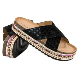 Sergio Todzi Chanclas estampado étnico negro 5