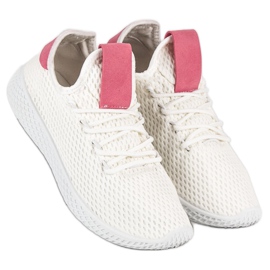 Calzado deportivo blanco rosado 3