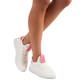 Calzado deportivo blanco rosa 2