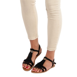 Abloom Sandalias con flecos negro 1