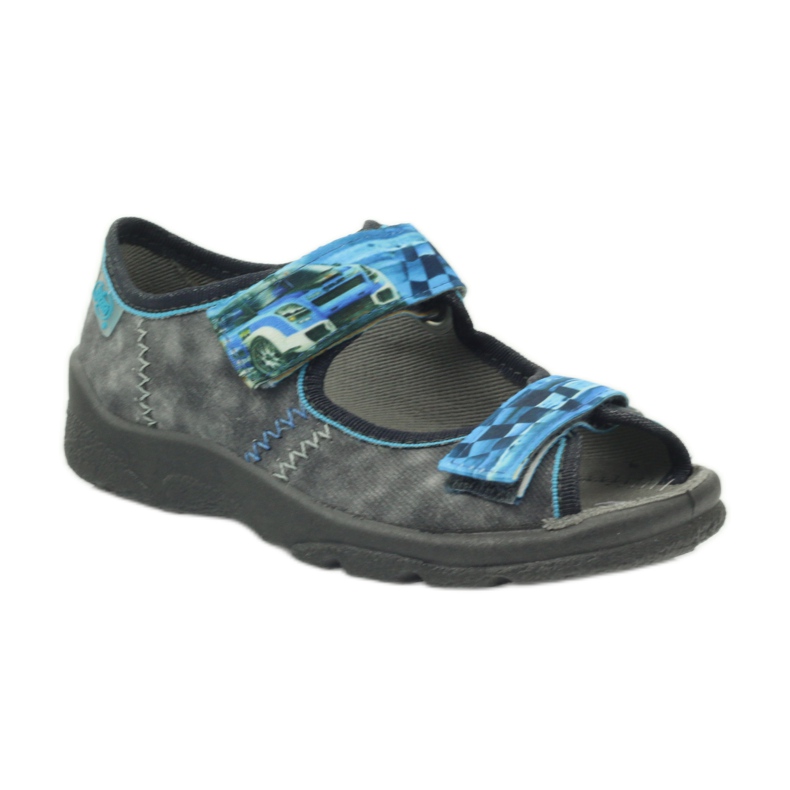 Sandalias, zapatillas velcro Befado 969x117 azul gris 1