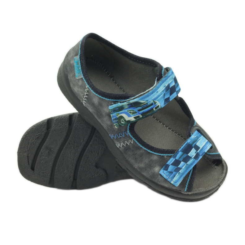 Sandalias, zapatillas velcro Befado 969x117 azul gris 3