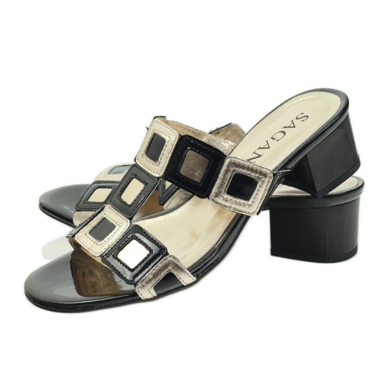 Babuchas Sagan negras y doradas negro amarillo 3