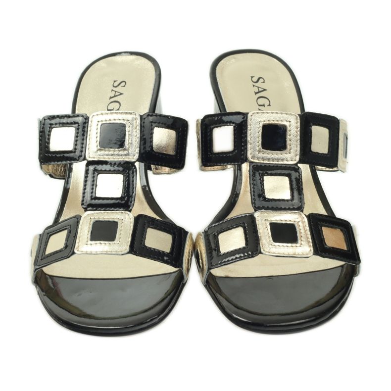 Babuchas Sagan negras y doradas negro amarillo 4