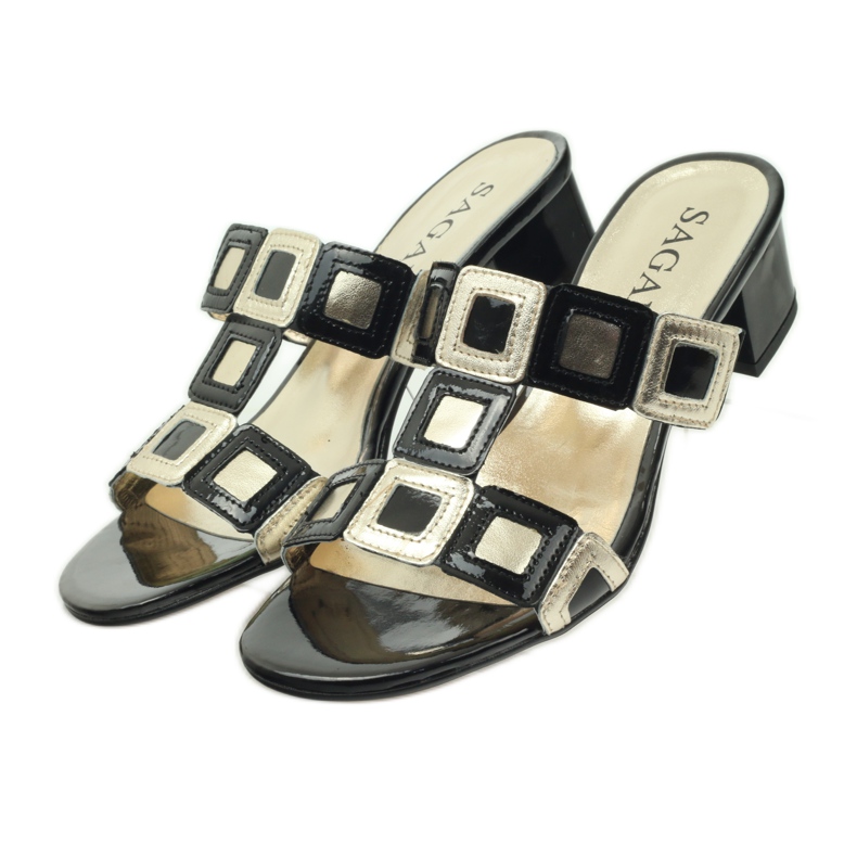 Babuchas Sagan negras y doradas negro amarillo 5