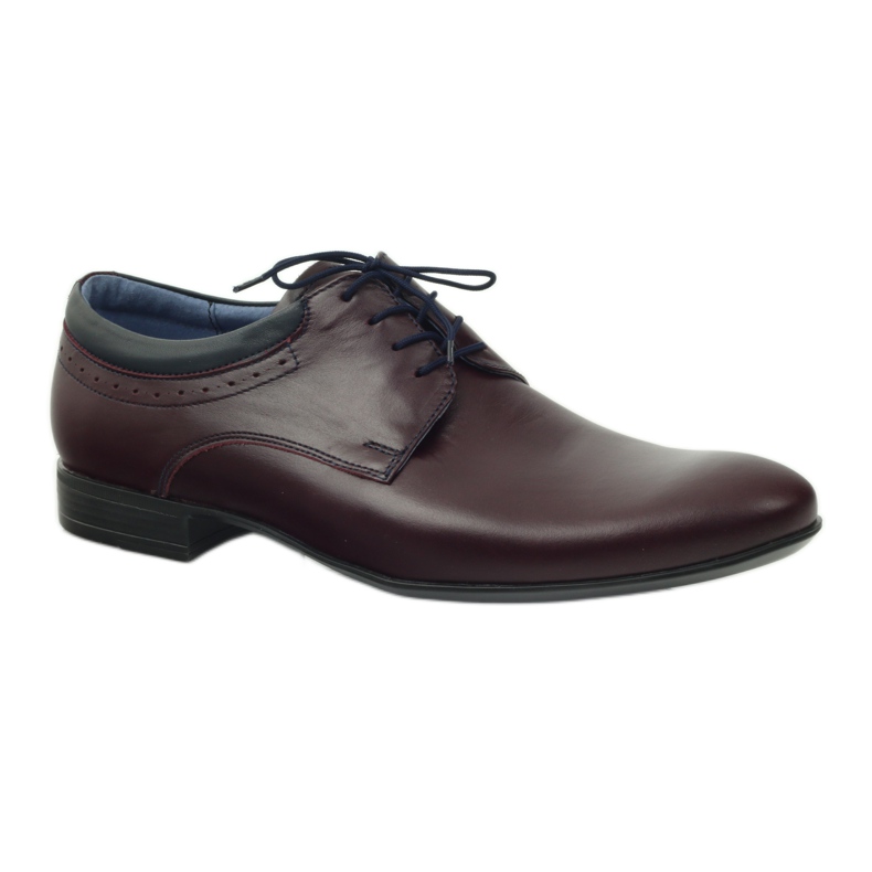 Tur Zapatos de cuero para hombres de Borgoña rojo 1