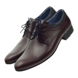 Tur Zapatos de cuero para hombres de Borgoña rojo 4