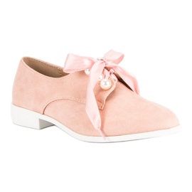 Tina&Co Zapatos atados con perlas rosado 2