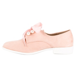 Tina&Co Zapatos atados con perlas rosado 3