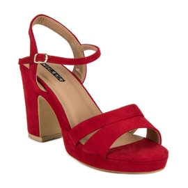 Milaya Sandalias de tacón de moda rojo 1