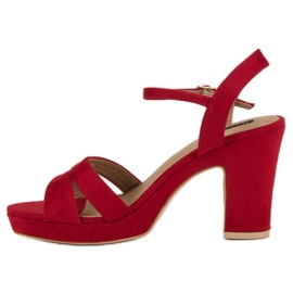 Milaya Sandalias de tacón de moda rojo 2