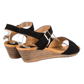 Abloom Sandalias cuña negras negro 5