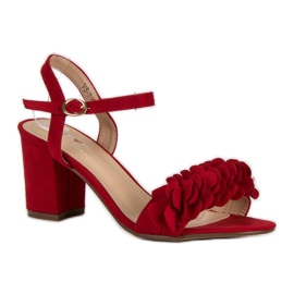 Top Shoes Sandalias rojas en un post rojo 3