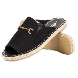 Alpargatas chanclas ante negro 5
