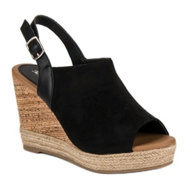 Milaya Zapatos de cuña negros 1