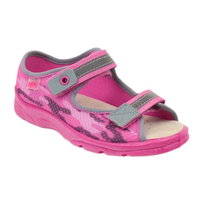 Sandalias, zapatillas velcro Befado 969y112 gris rosa 1