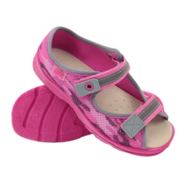 Sandalias, zapatillas velcro Befado 969y112 gris rosa 3