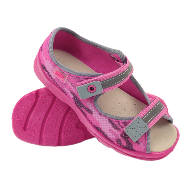 Sandalias, zapatillas velcro Befado 969y112 gris rosa 3