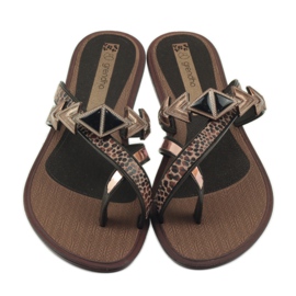 Ipanema Chanclas de casa de mujer con piedras Grendha marrón 4