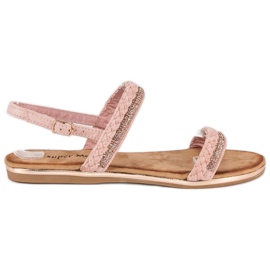 Super Me Cómodas sandalias de ante rosado 2