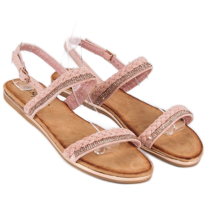 Super Me Cómodas sandalias de ante rosado 1