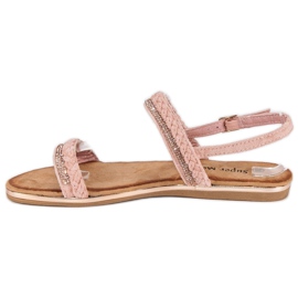 Super Me Cómodas sandalias de ante rosado 3