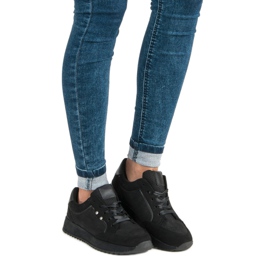 Mckeylor Zapatos deportivos negros atados 1