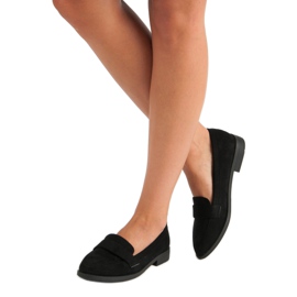 Small Swan Mocasines de ante negro 6